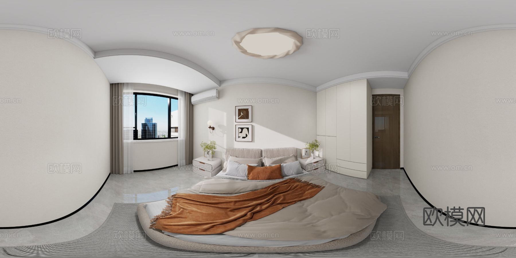 东湖湾28-2-603家装全景效果图下载（渲染图1）