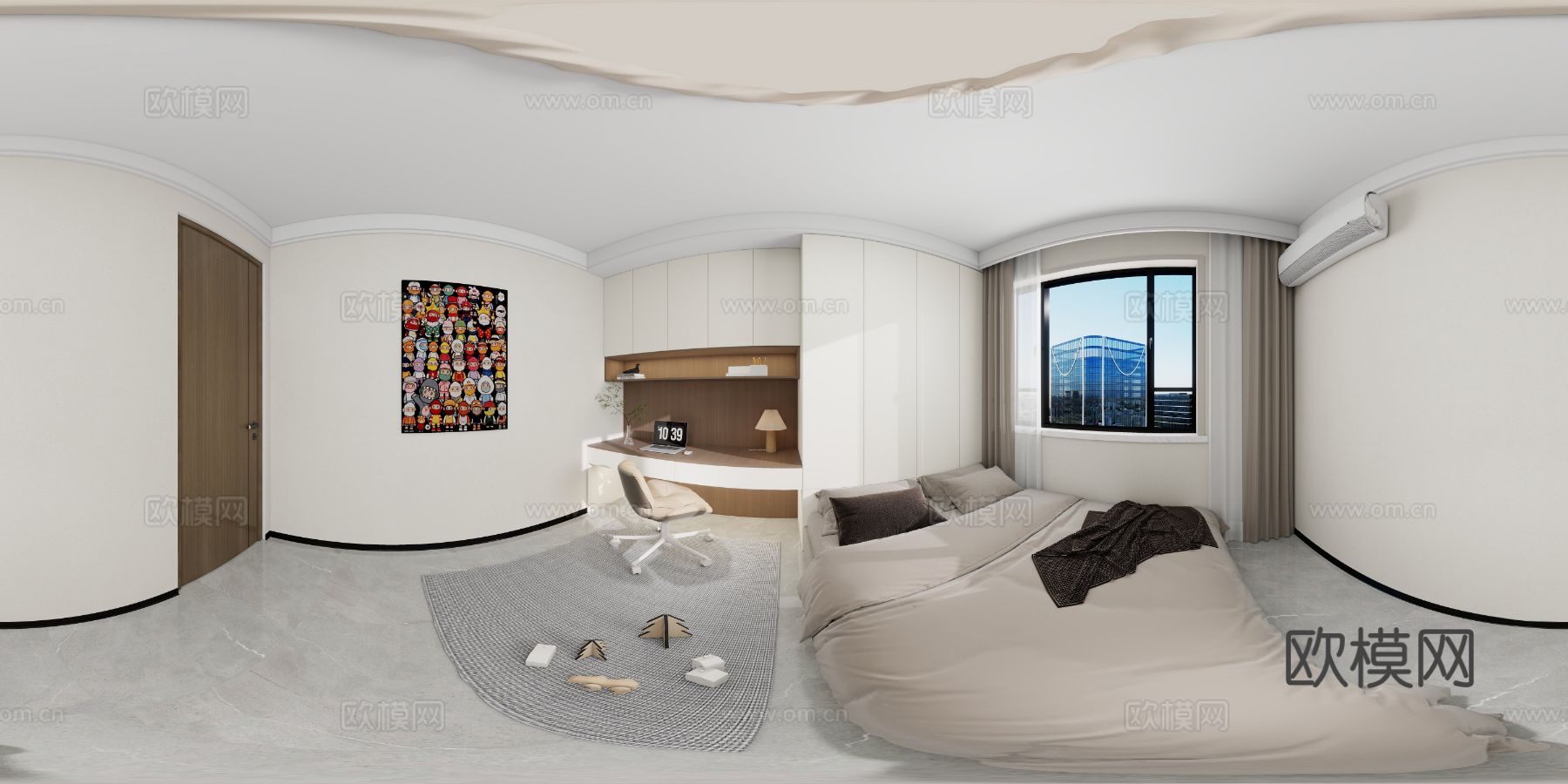 东湖湾28-2-603家装全景效果图下载（渲染图4）