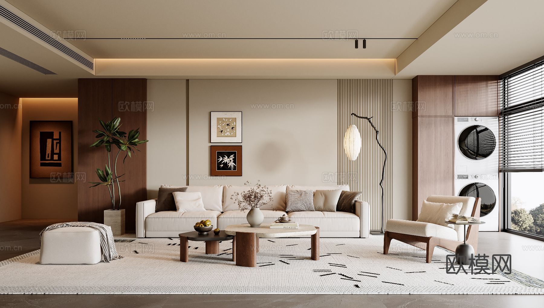 中古风客厅3d模型下载