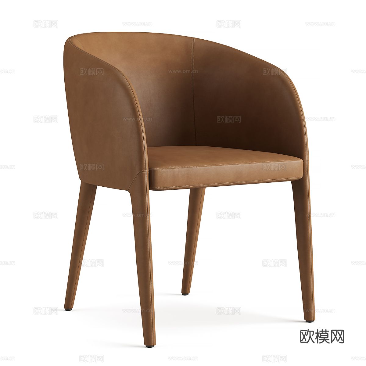 现代意式轻奢皮革椅子3d模型