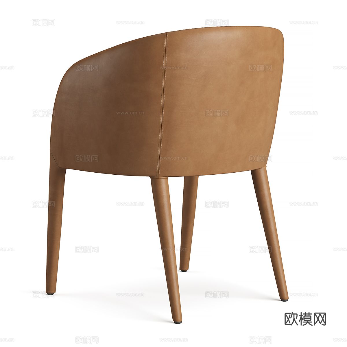 现代意式轻奢皮革椅子3d模型