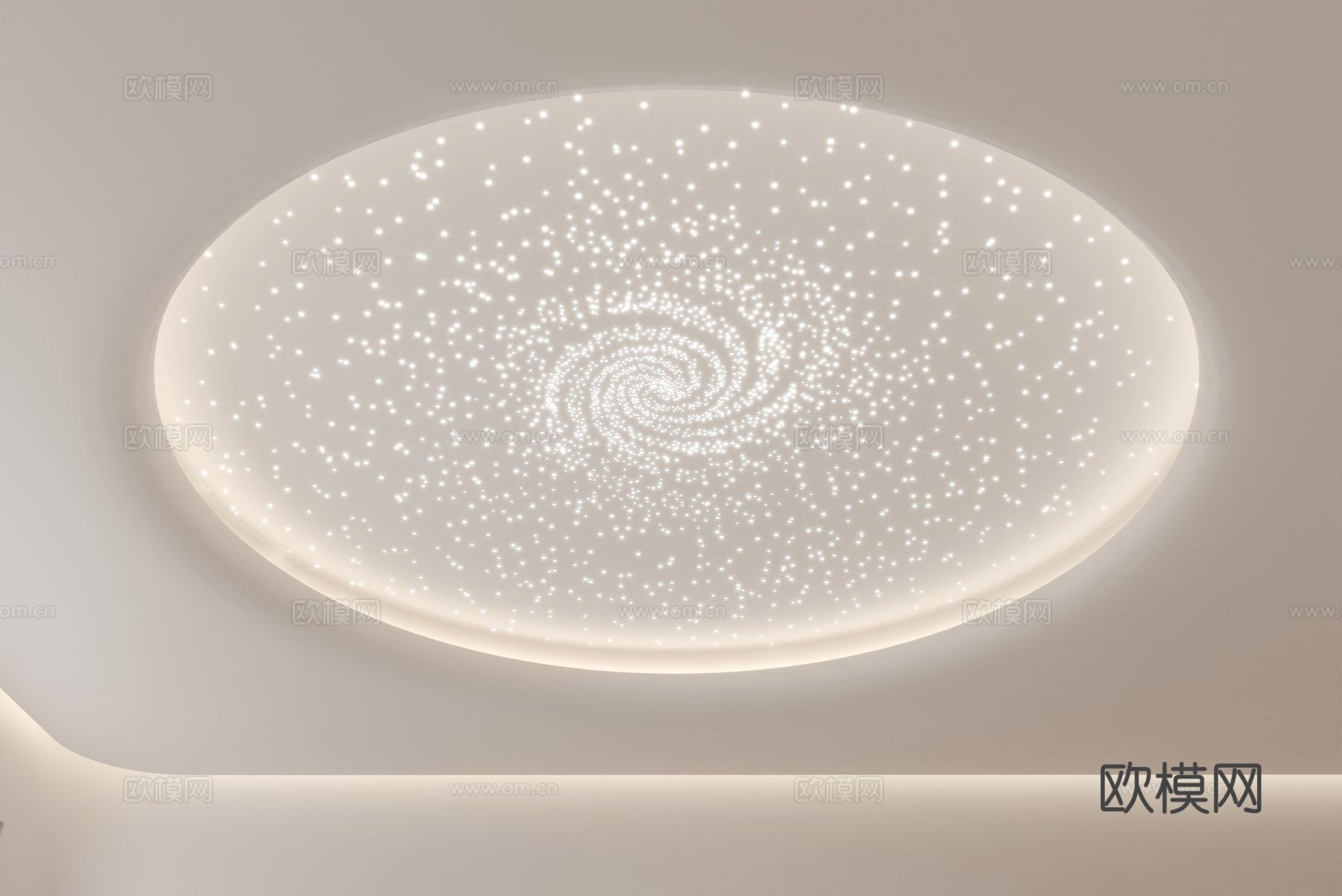 现代吊顶_现代圆弧吊顶_星空顶_大厅吊顶_楼梯间吊顶3d模型
