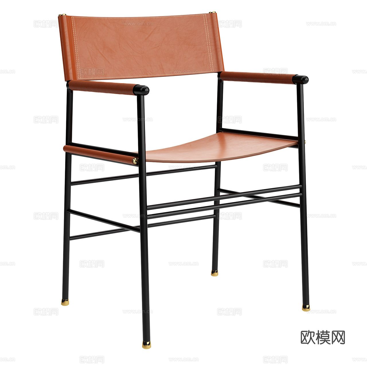 Jover Valls 中古风单椅 扶手椅 皮椅 餐椅 书椅3d模型