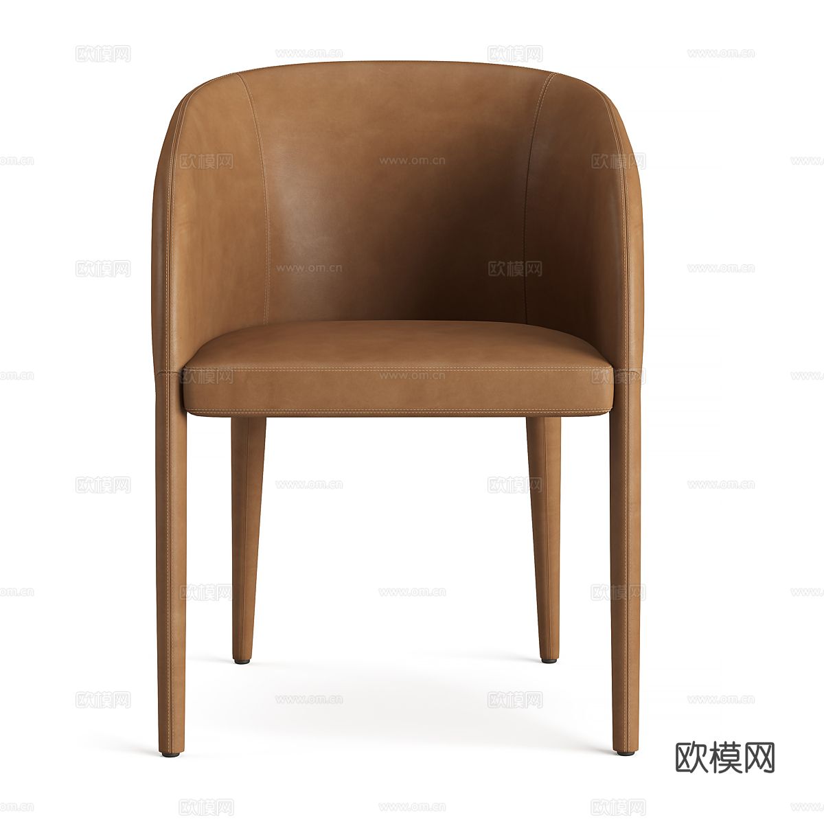 现代意式轻奢皮革椅子3d模型