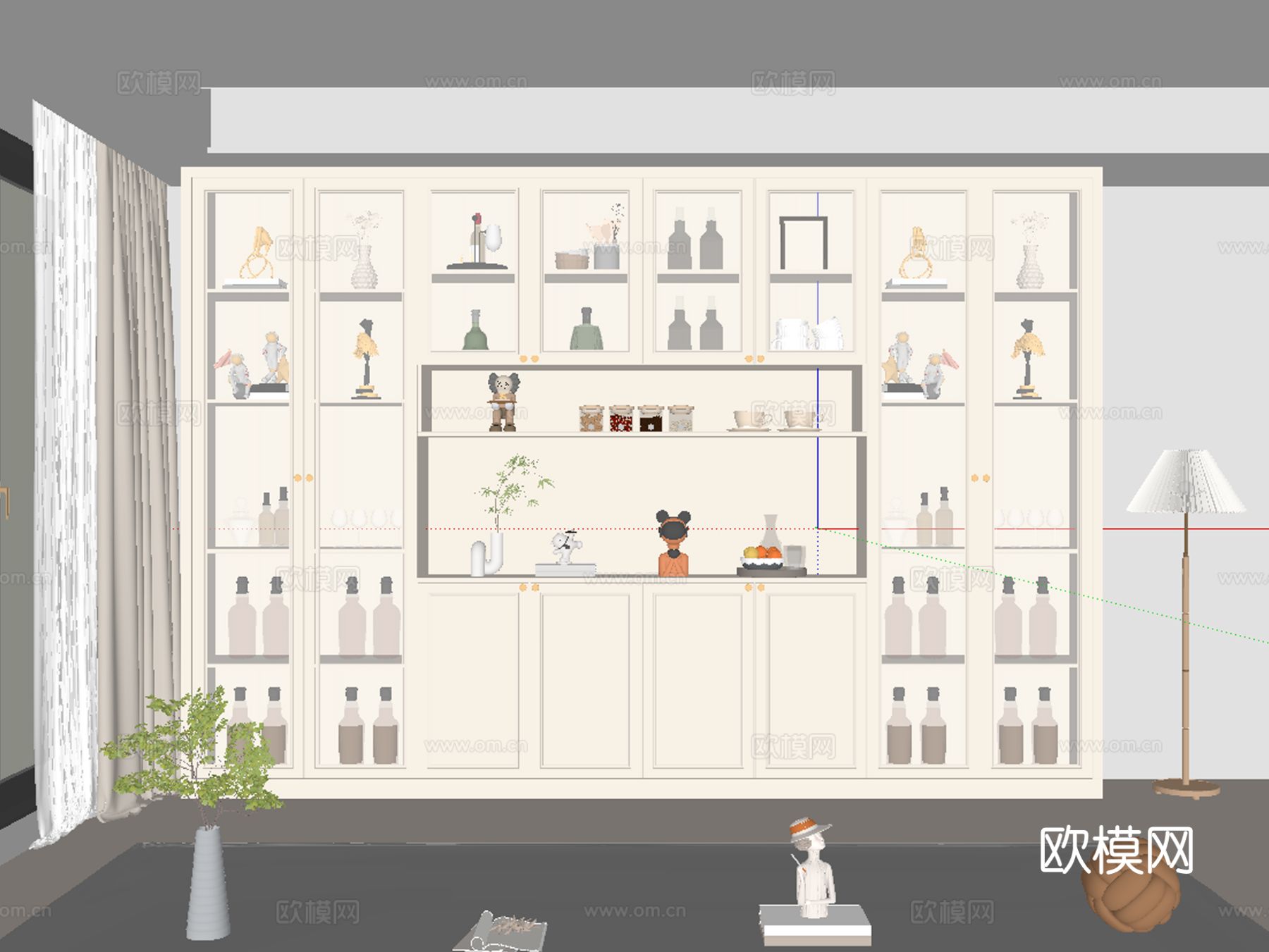 法式酒柜su模型