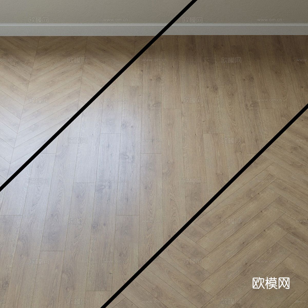 新中式橡木木地板3d模型