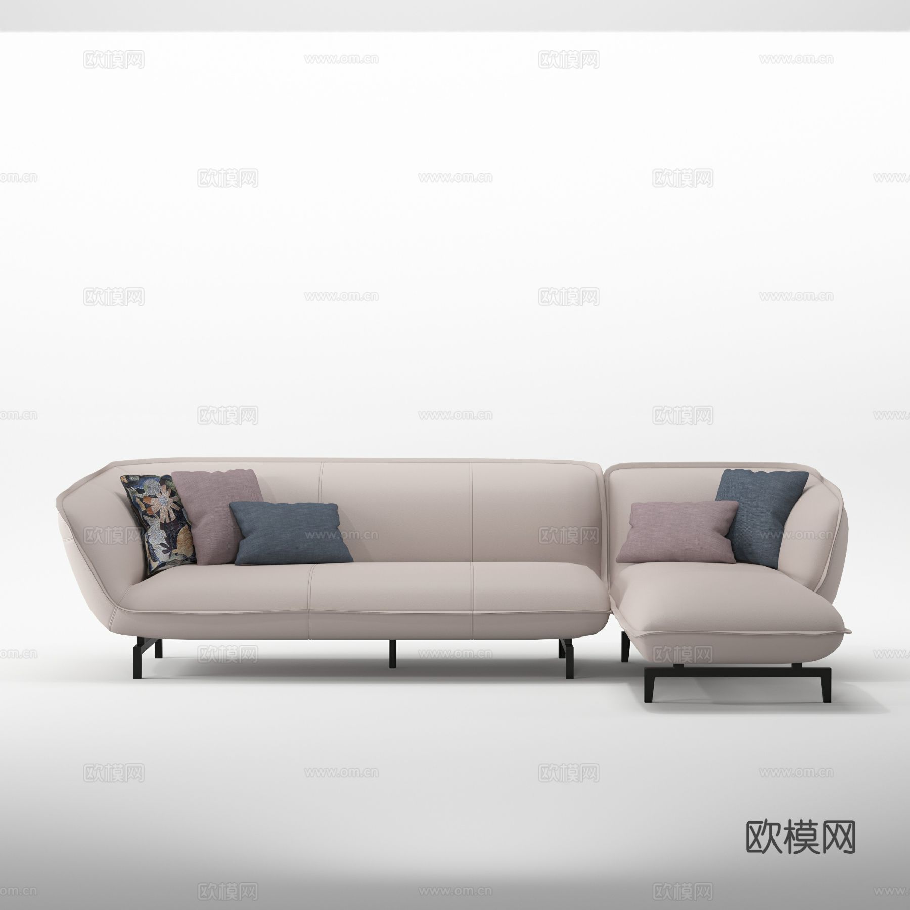 汉格HB820A  转角沙发3d模型