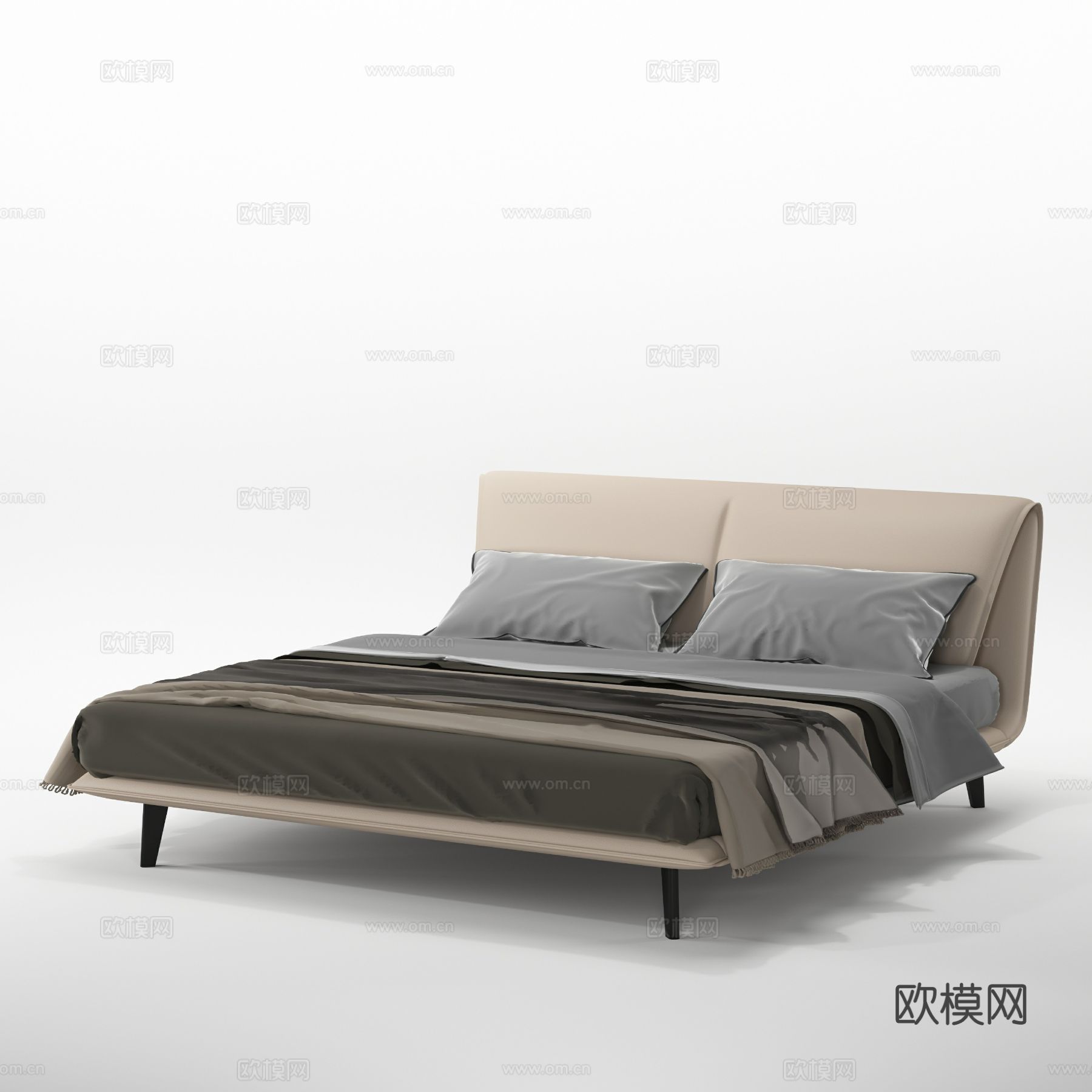 汉格 HB339  双人床3d模型