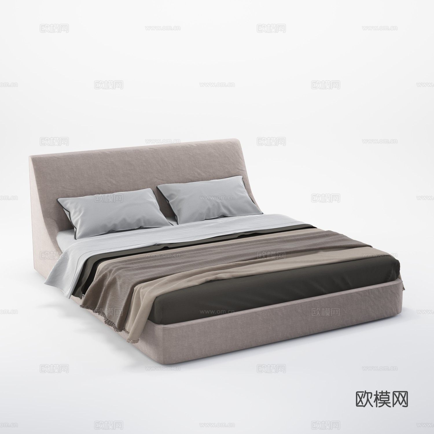 汉格 HA336 双人床3d模型