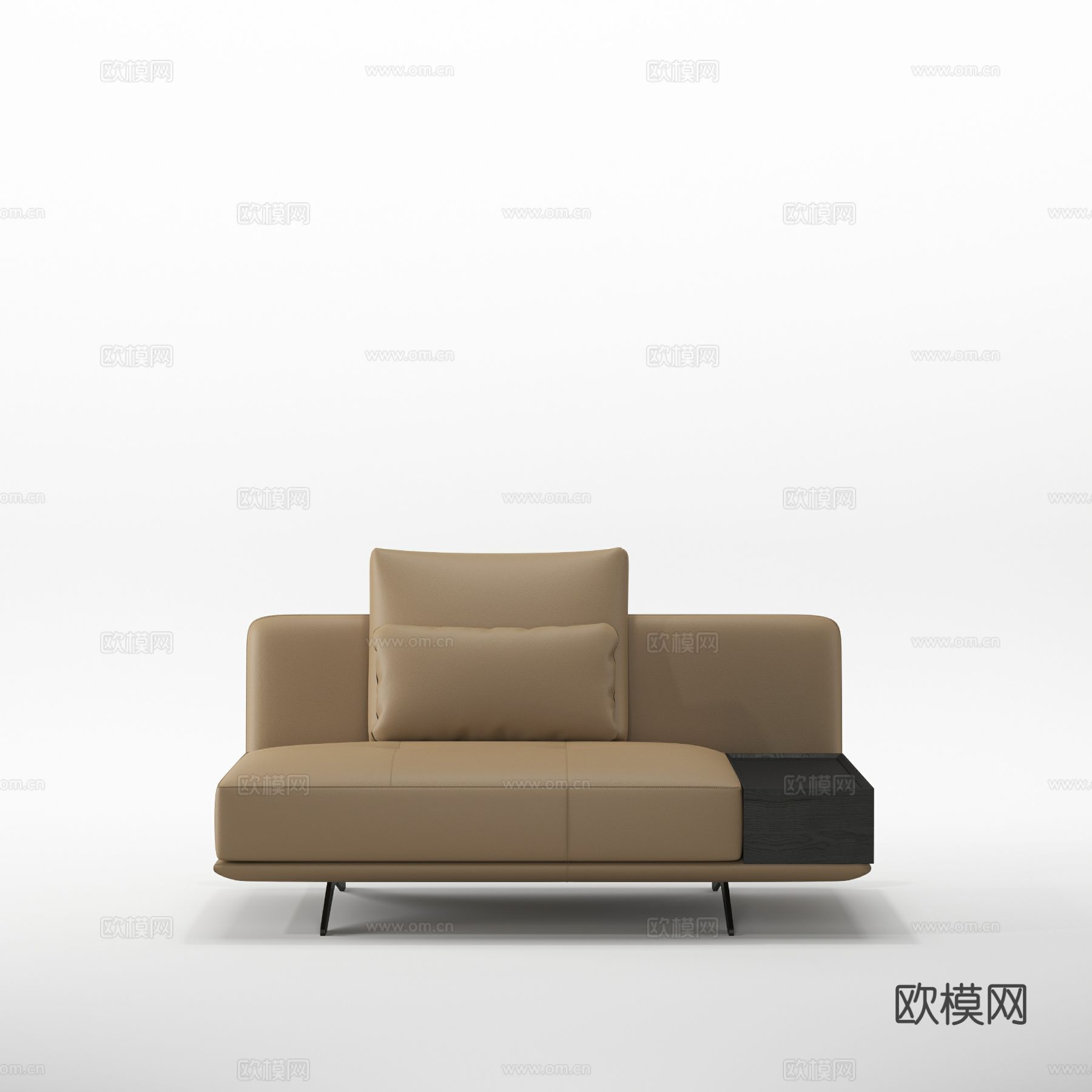 汉格B850双人位（无扶）沙发3d模型