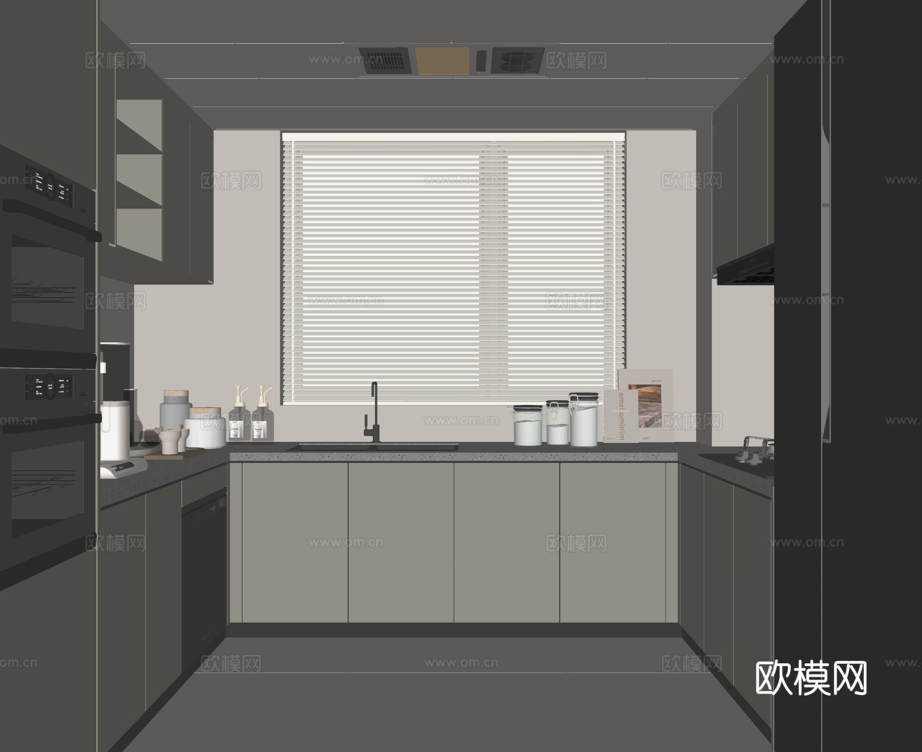 现代家居厨房su模型