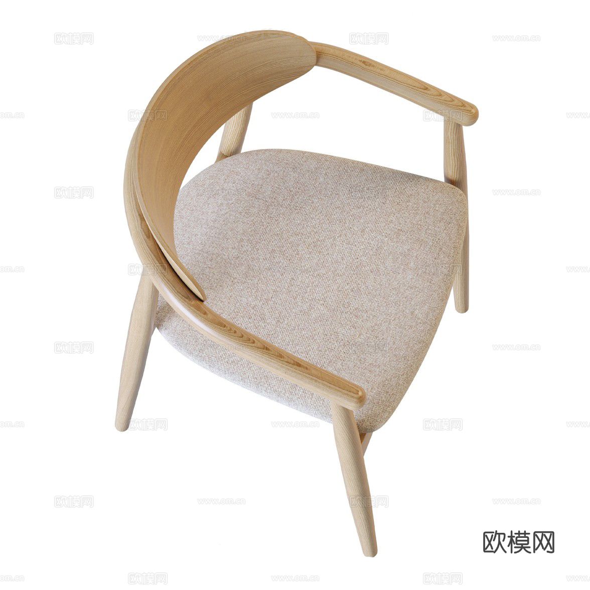 新中式原木单椅 椅子3d模型
