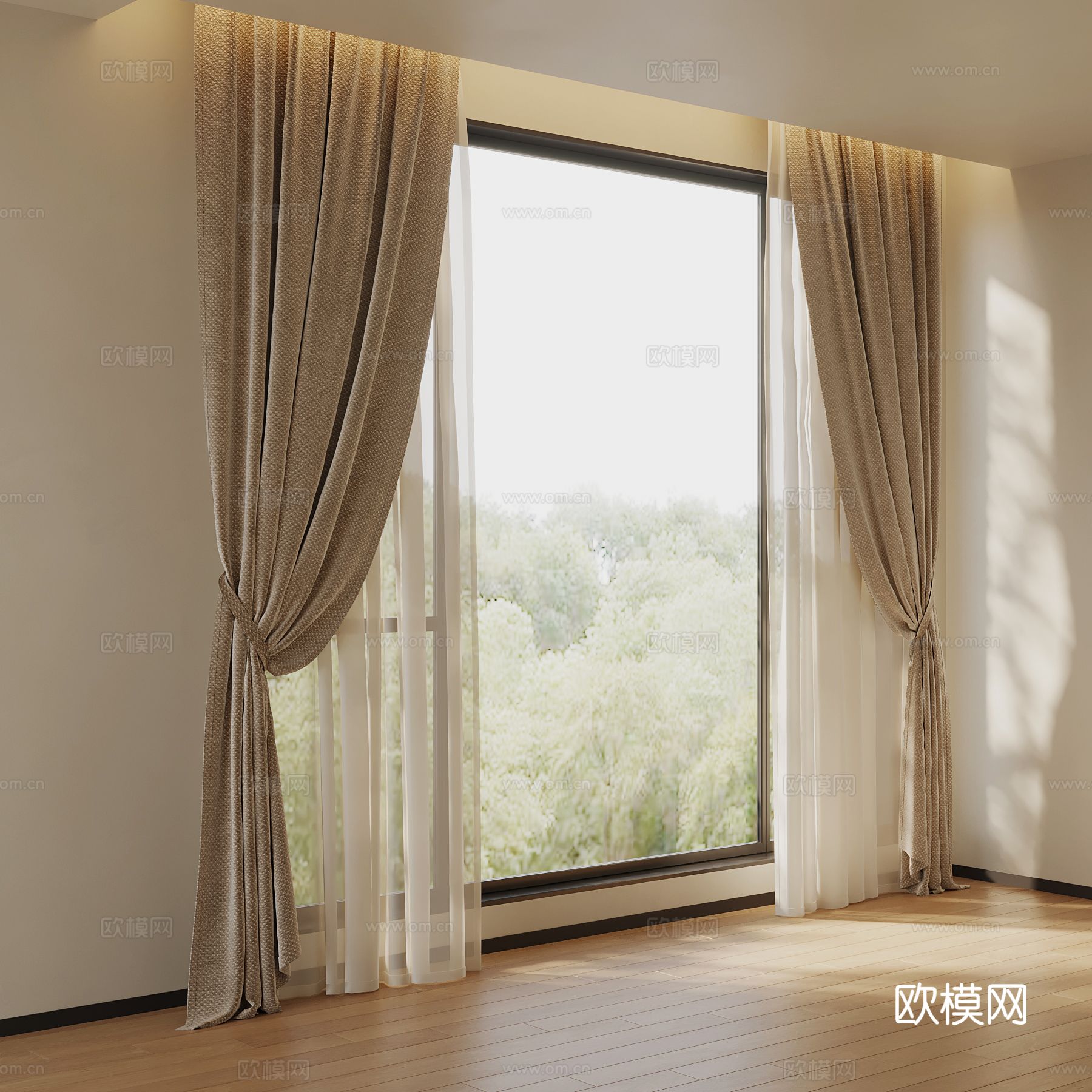现代通用窗帘 纱帘3d模型