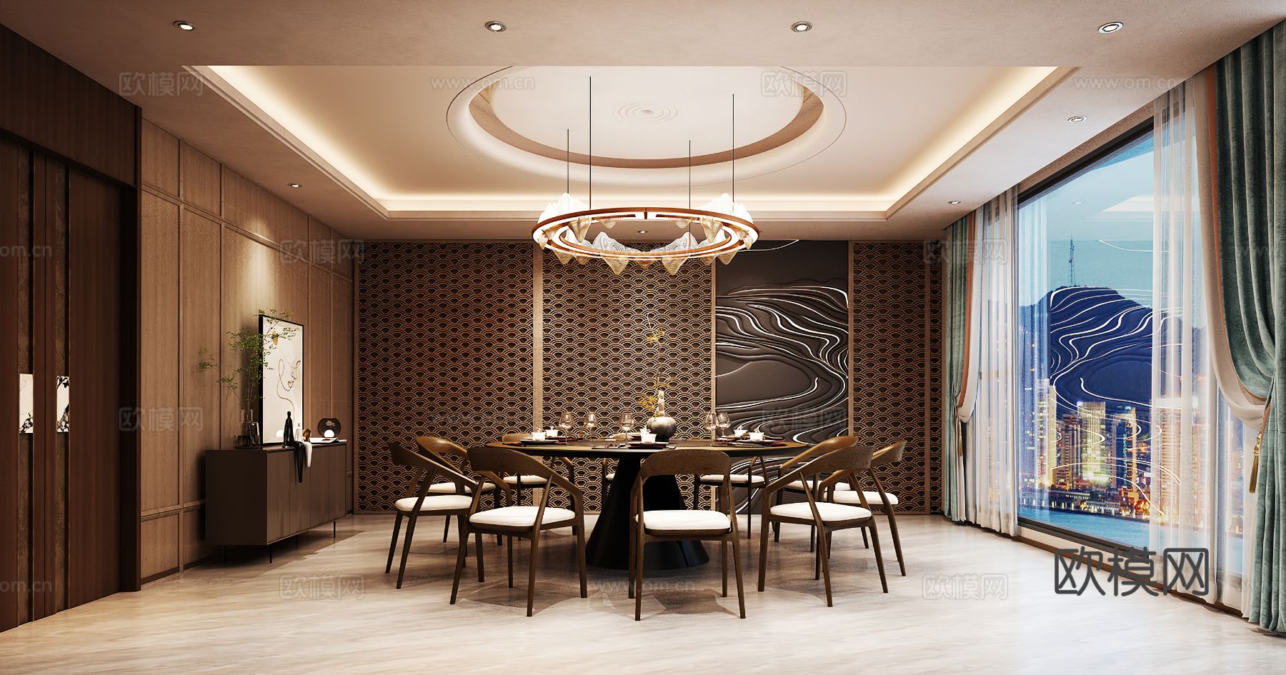 新中式包厢 包间 餐厅包厢 餐饮包间 餐饮包房3d模型