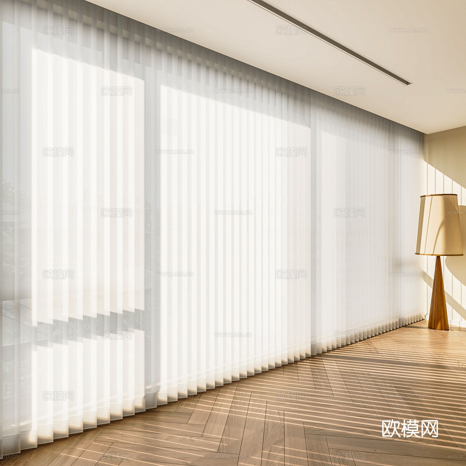 现代梦幻帘 百叶帘 梦幻帘 香格里拉帘 窗帘 电动窗帘 拉帘3d模型