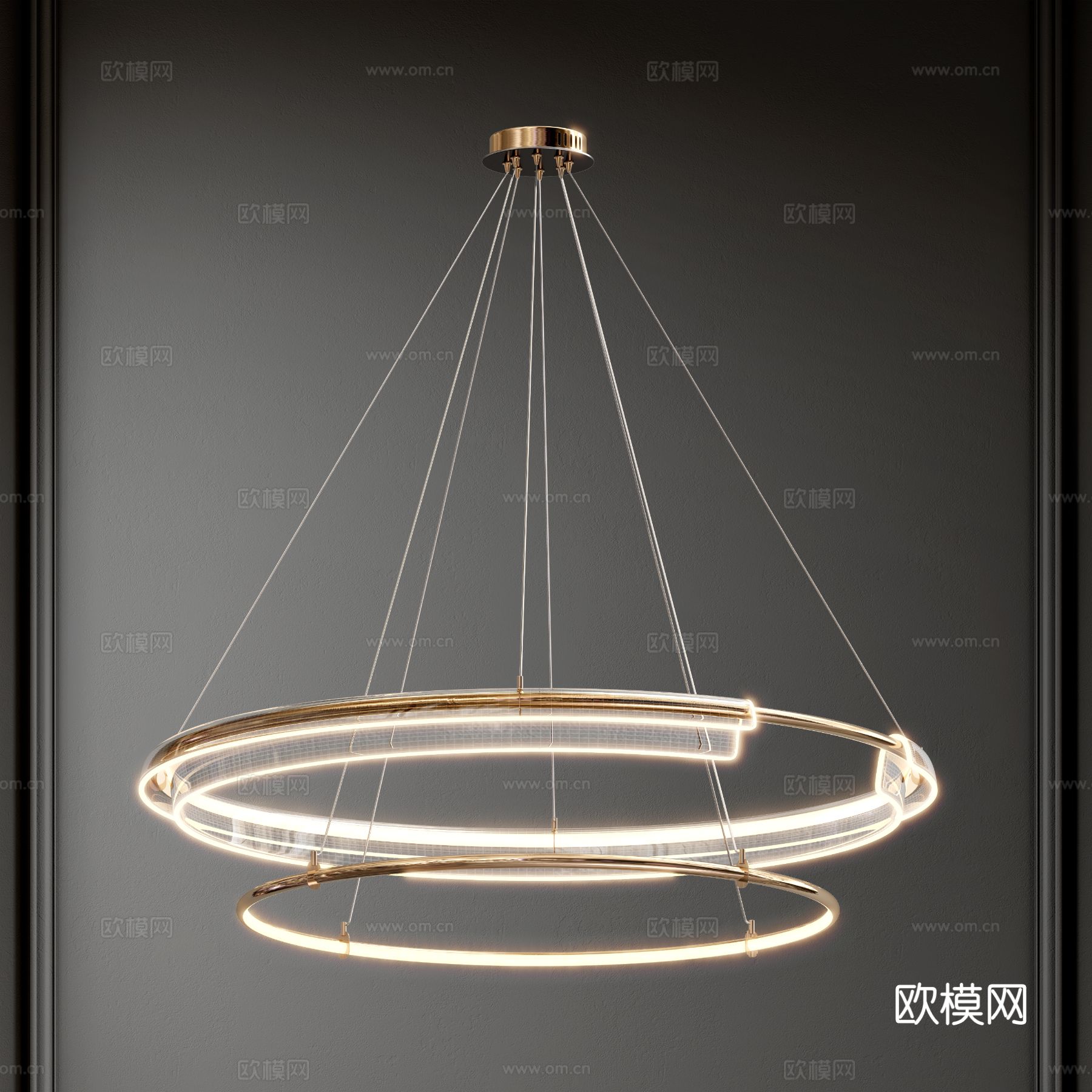 轻奢玻璃吊灯 金属吊灯 双层吊灯  艺术吊灯  亚克力吊灯su模型