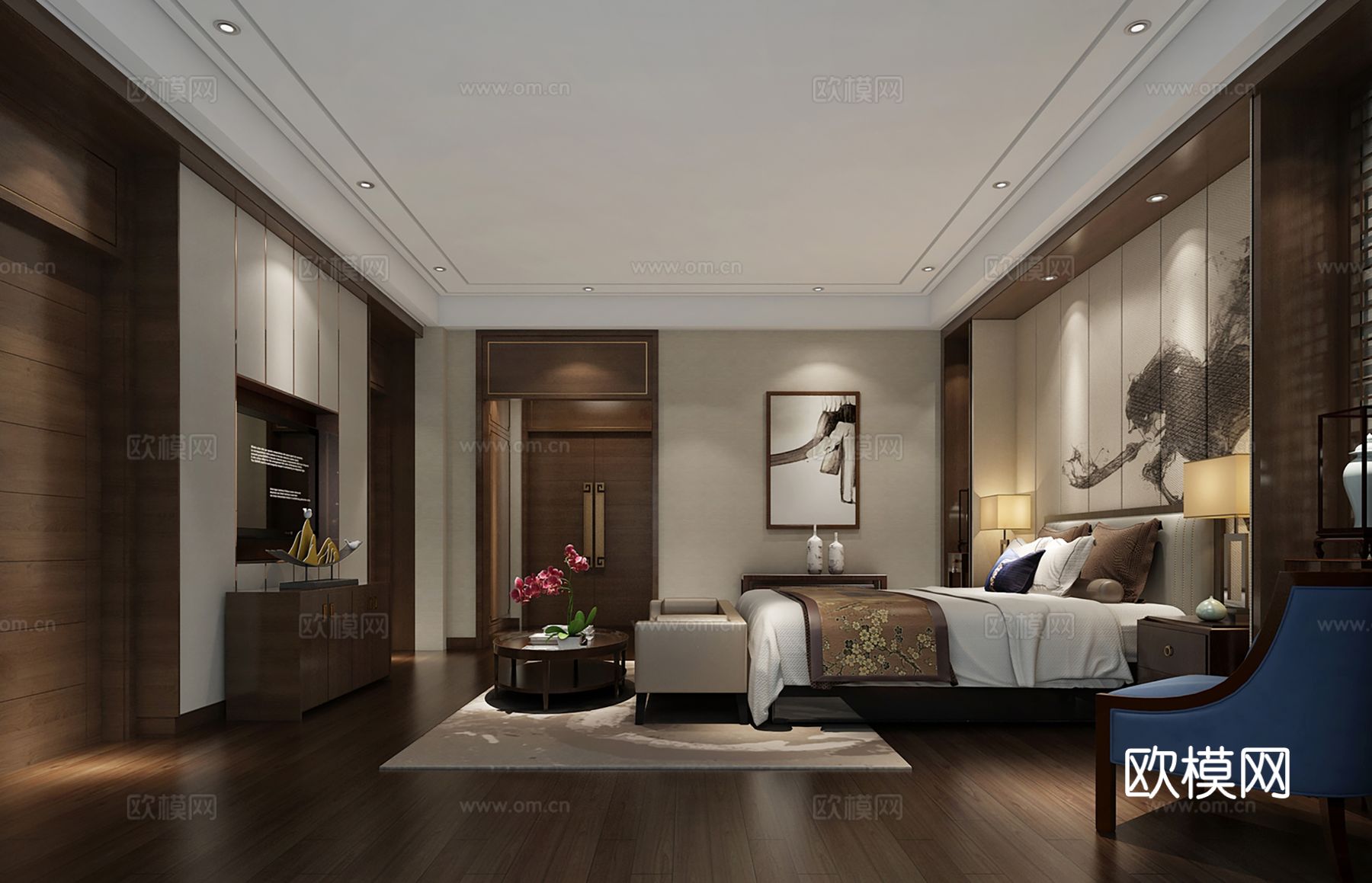 新中式宋代风格家装空间效果图下载（渲染图3）