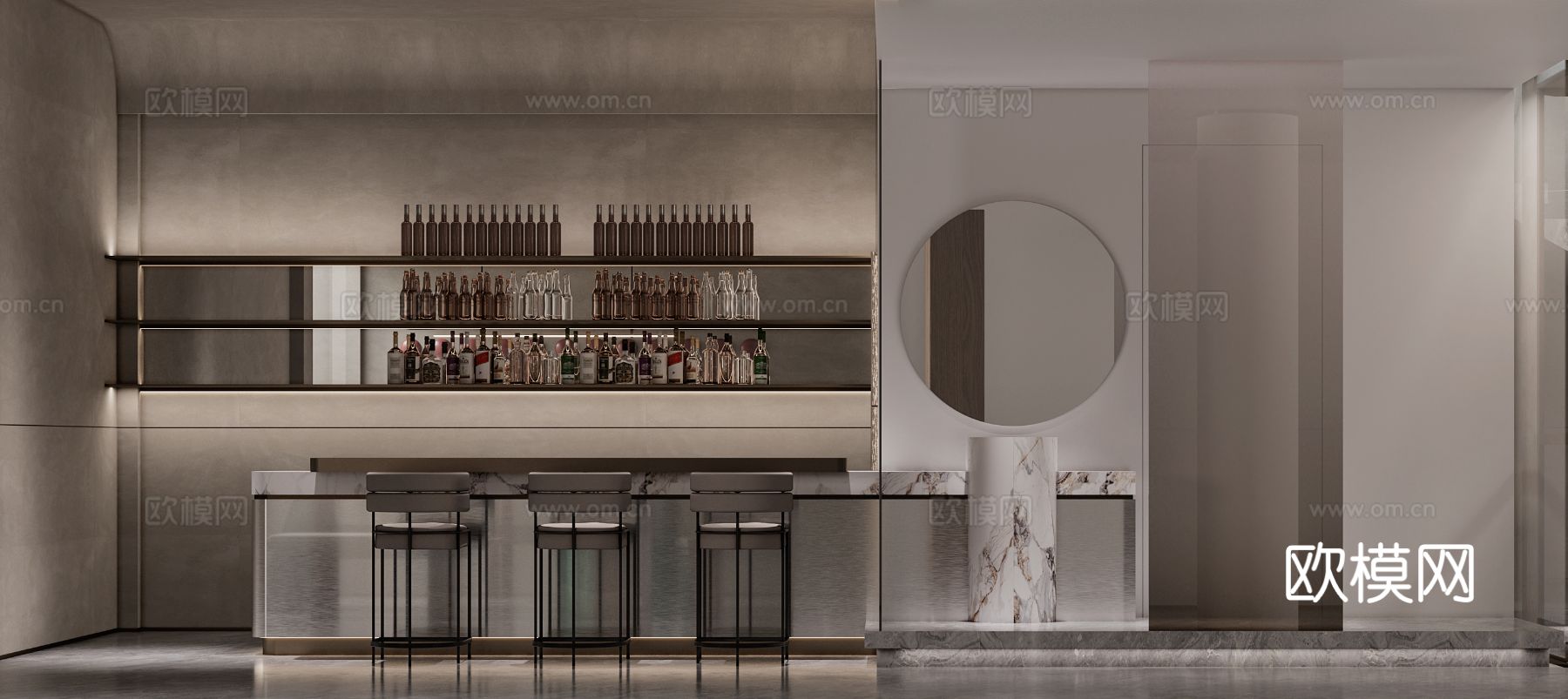 新中式宋代风格家装空间效果图下载（渲染图3）