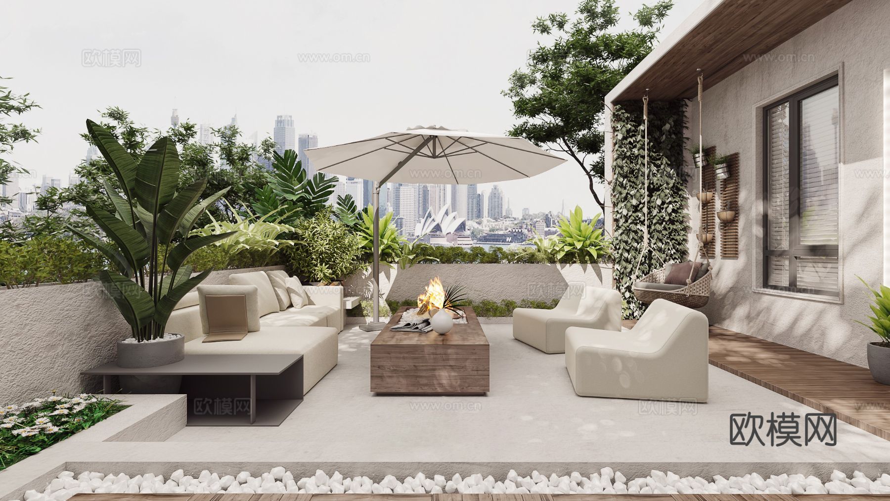 法式别墅卧室客厅家装效果图下载（渲染图2）