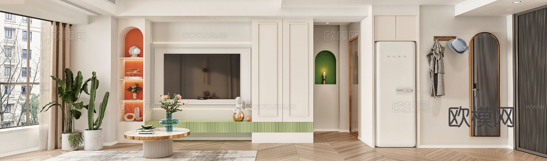 法式卧室 客厅家装效果图下载（渲染图2）