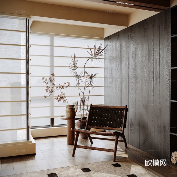 新中式宋代風(fēng)格 客廳 家裝效果圖下載(渲染圖6)