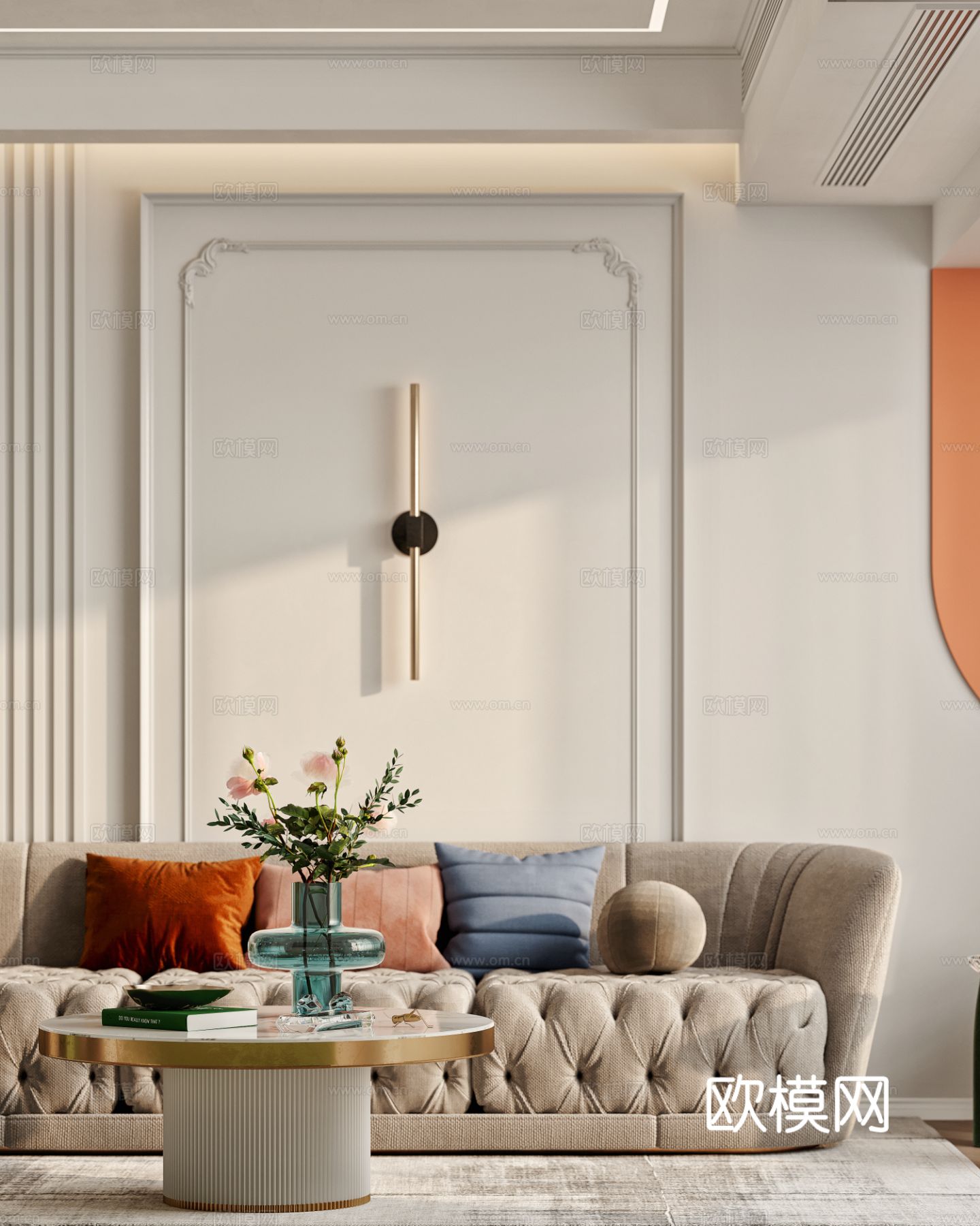 法式卧室 客厅家装效果图下载（渲染图8）