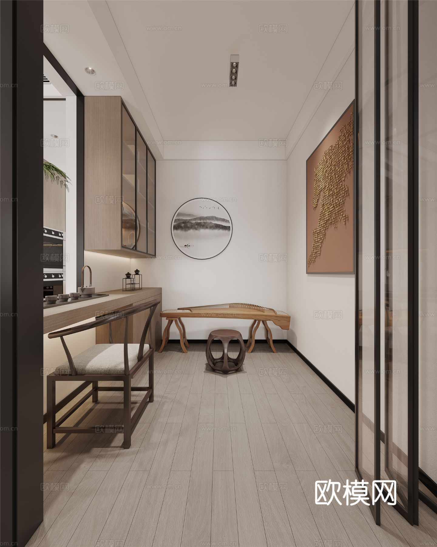 新中式宋代风格 客厅 家装效果图下载（渲染图5）