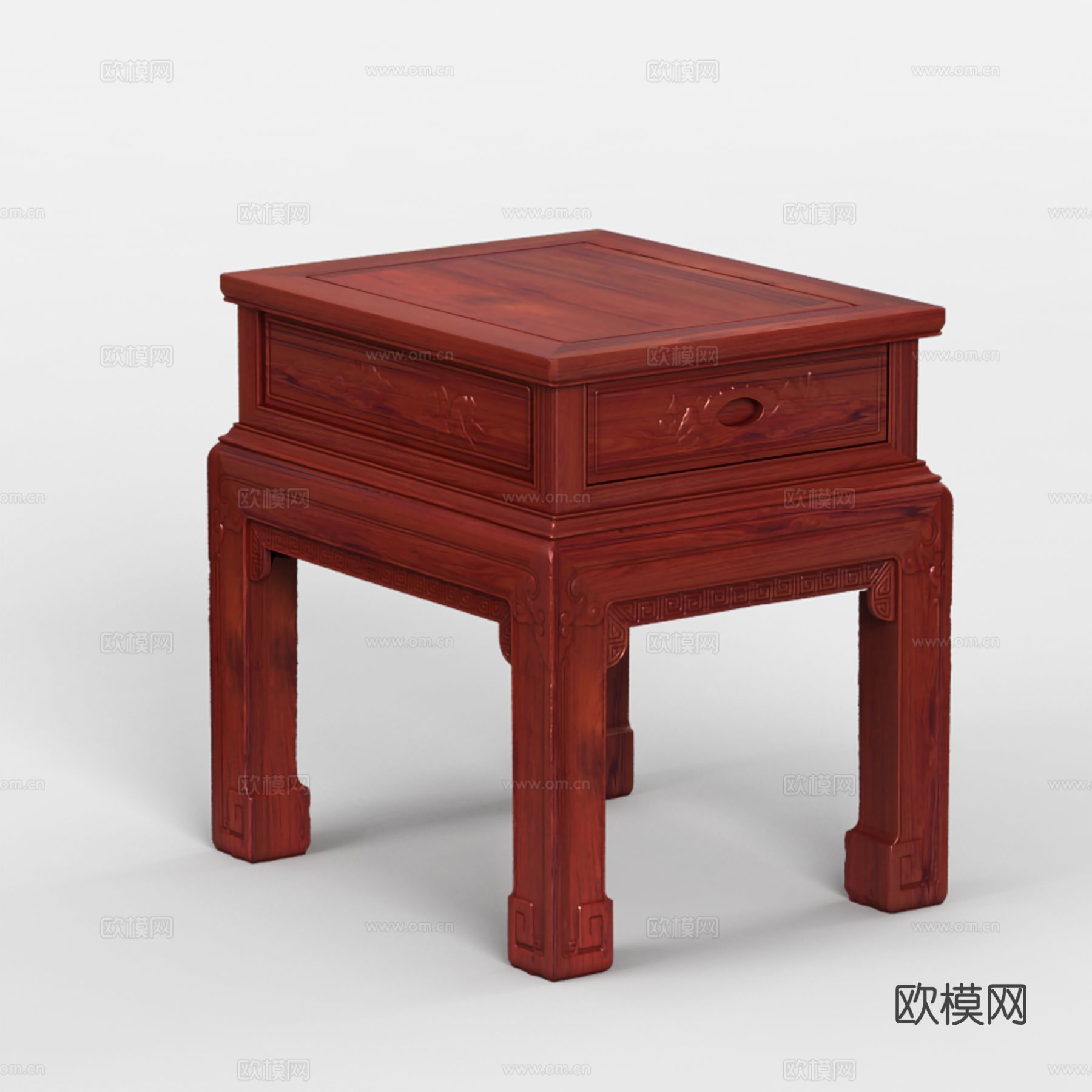 中式客厅角几 小茶几 雕花造型 实木红木3d模型