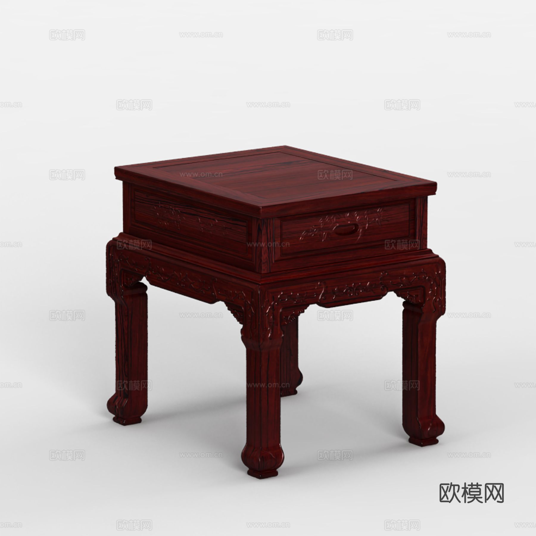 中式客厅小茶几 雕花造型 实木红木3d模型
