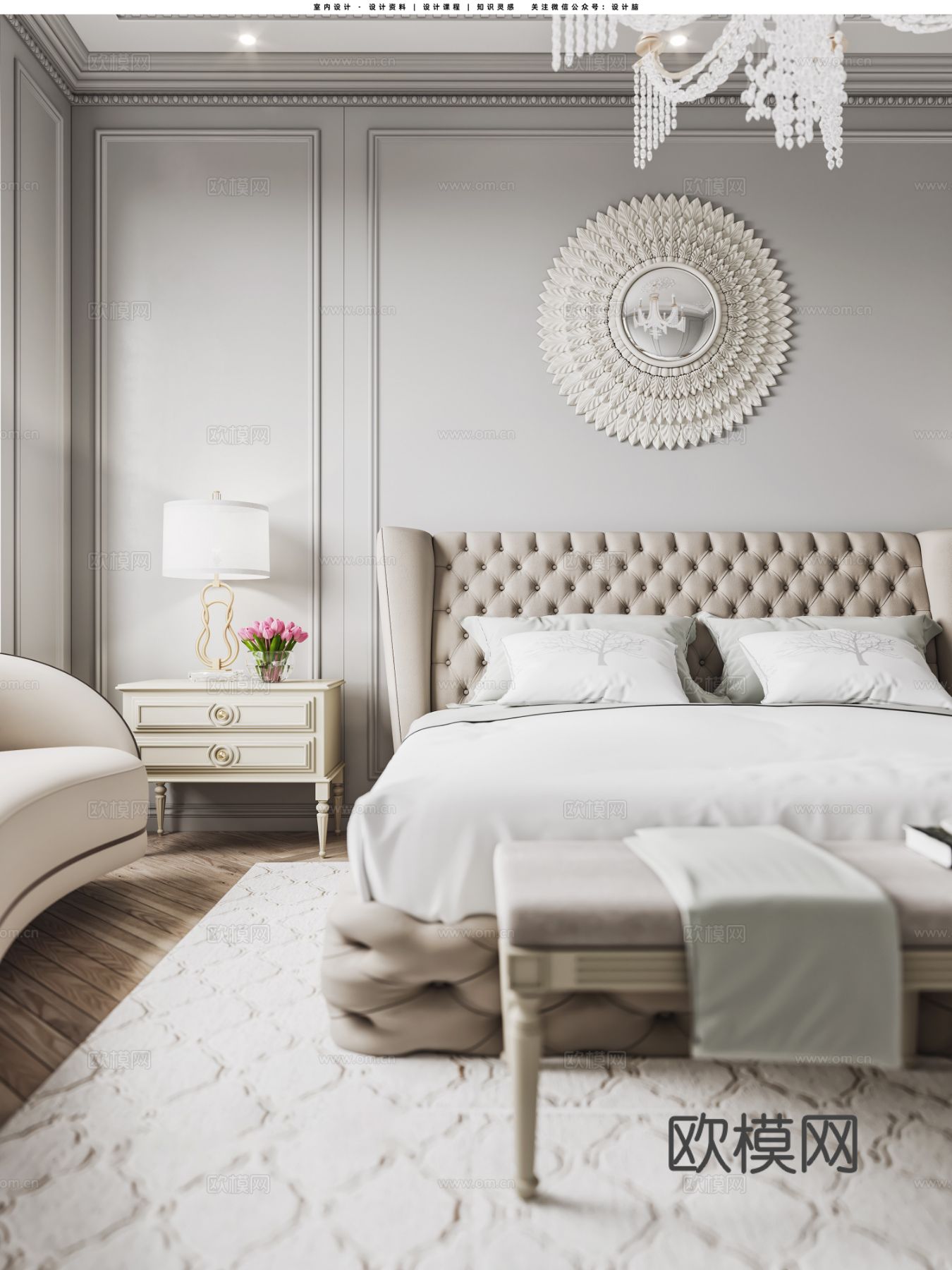 法式别墅卧室客厅家装效果图下载（渲染图9）