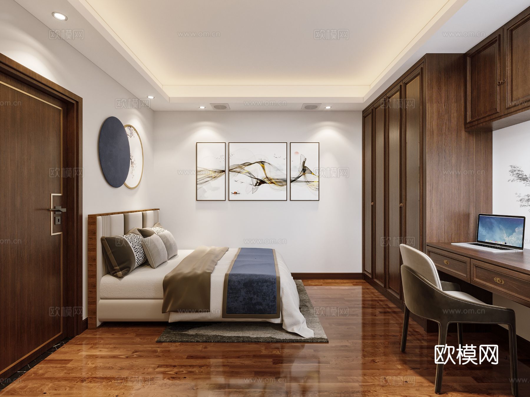 新中式宋代风格 客厅 家装效果图下载（渲染图5）