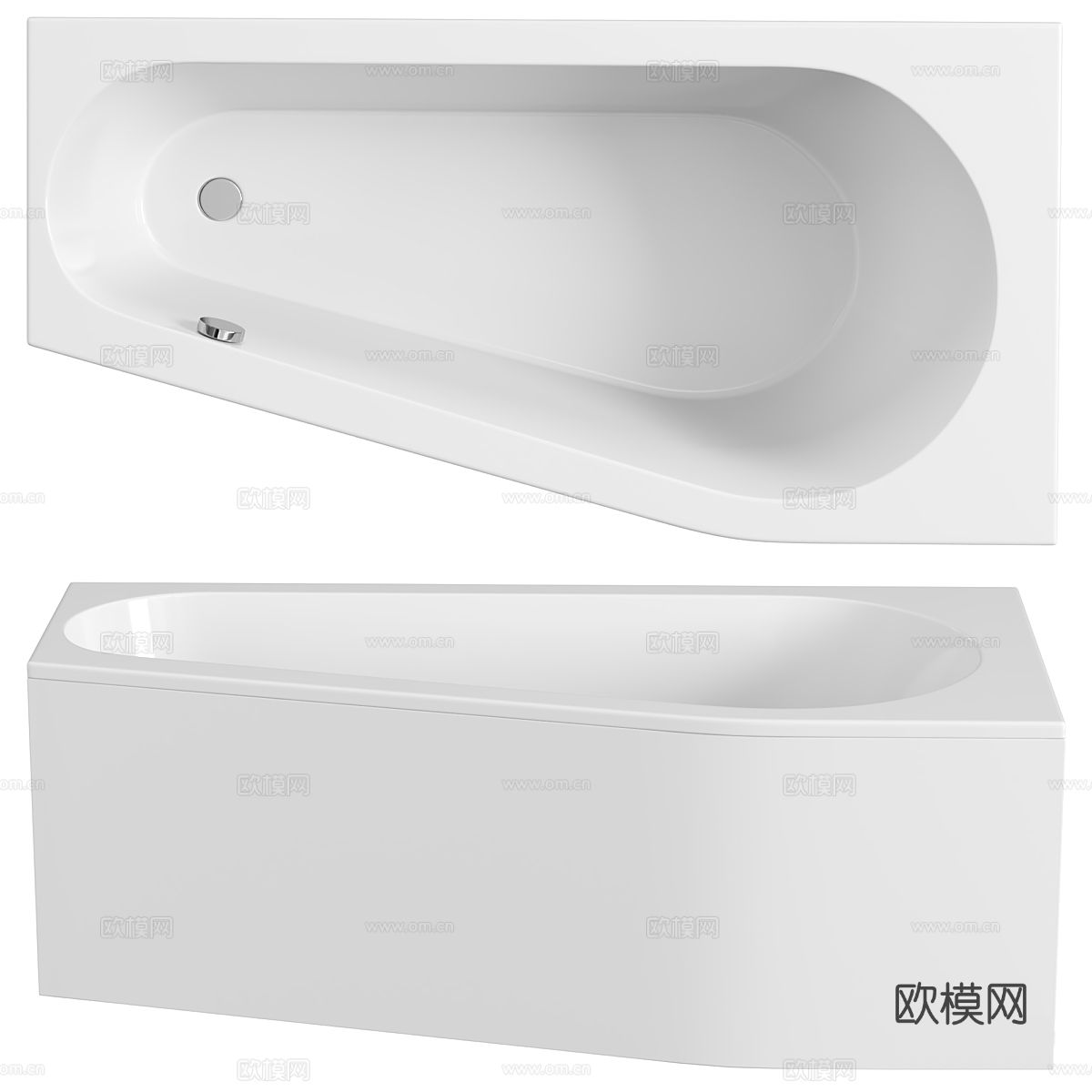 现代异形陶瓷浴缸3d模型