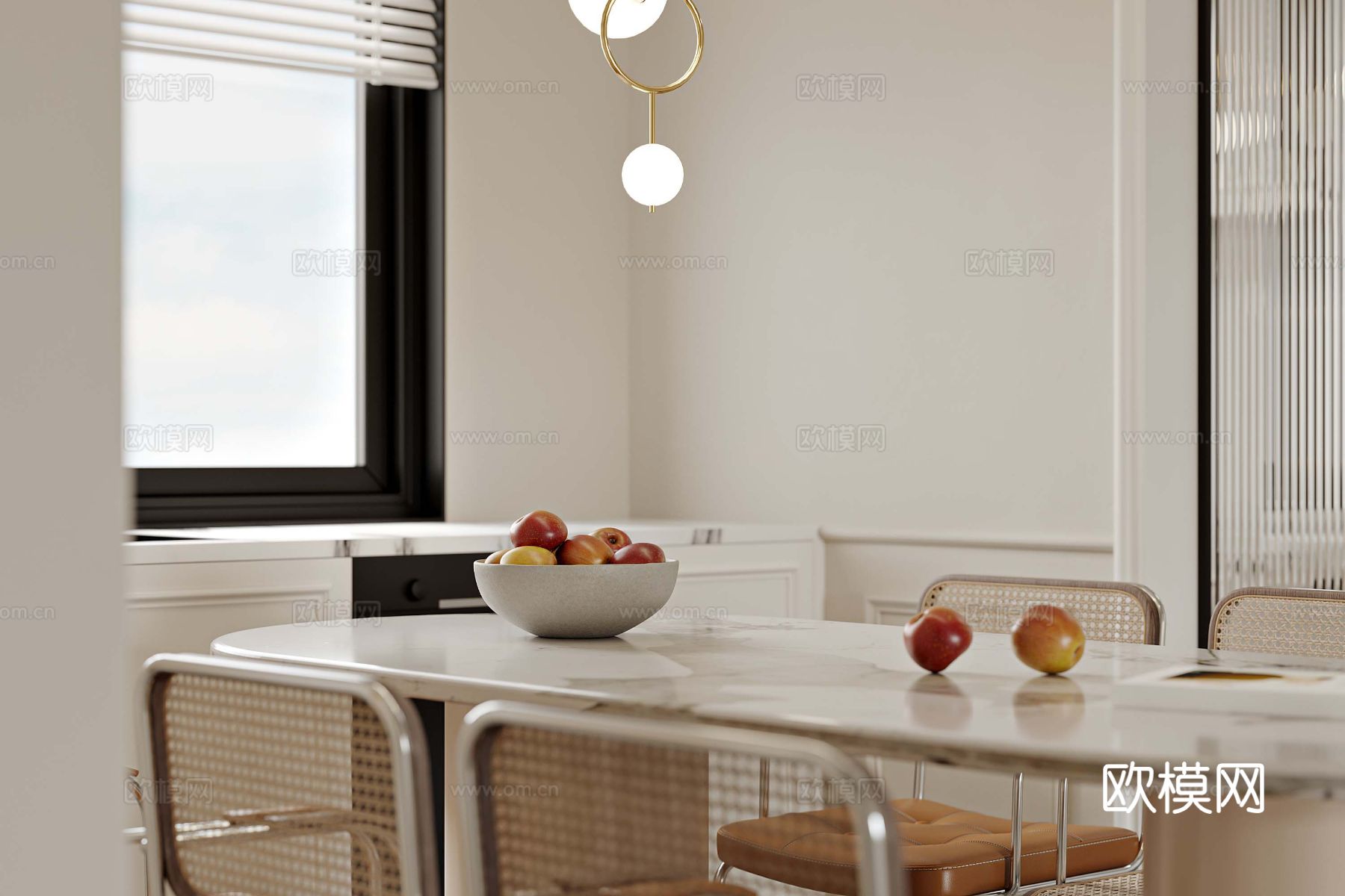 法式家装卧室客厅效果图下载（渲染图3）