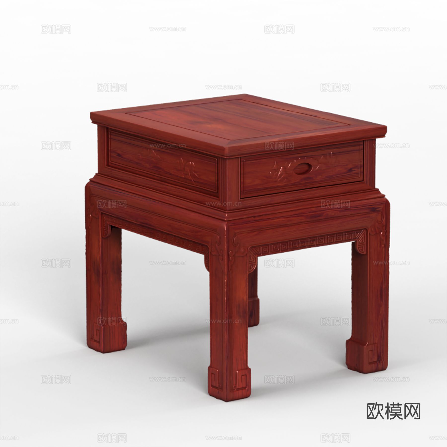 中式客厅角几 小茶几 雕花造型 实木红木3d模型