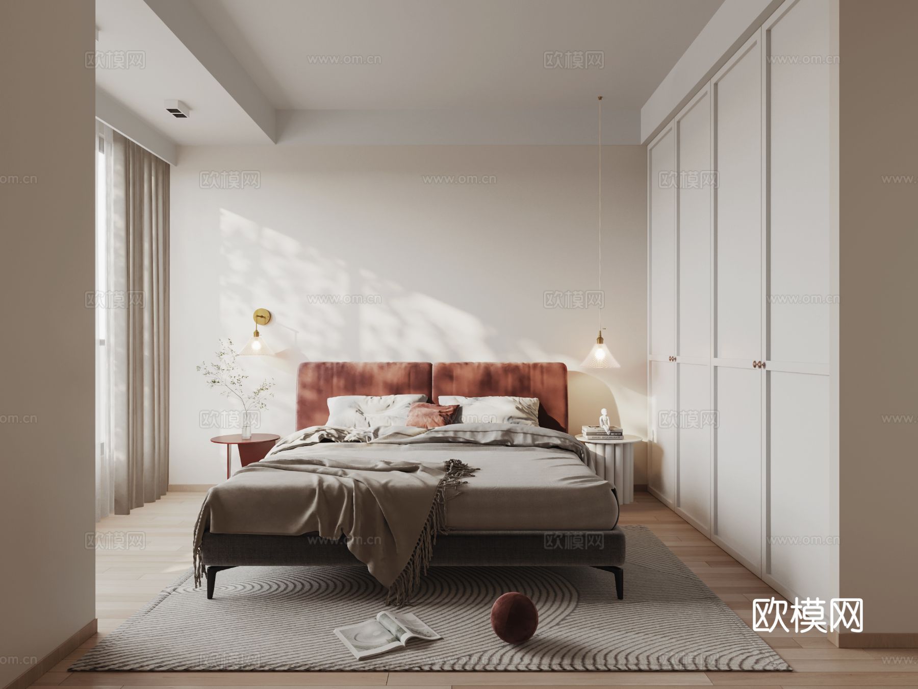 法式复古家装卧室客厅效果图下载（渲染图4）