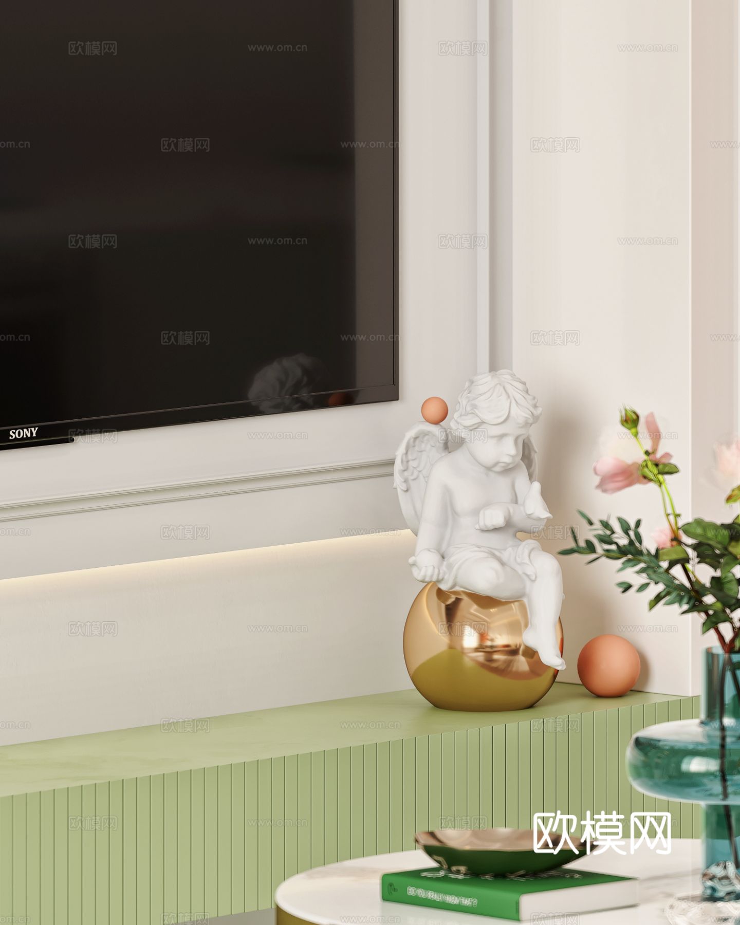 法式卧室 客厅家装效果图下载（渲染图5）