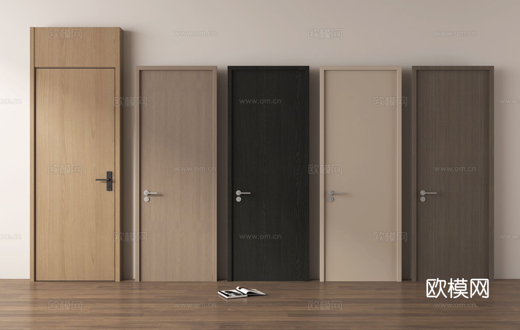 单开门 卧室门 房门 通顶门3d模型