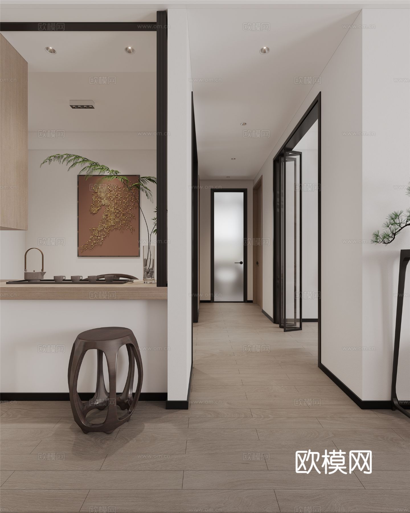 新中式宋代风格 客厅 家装效果图下载（渲染图6）