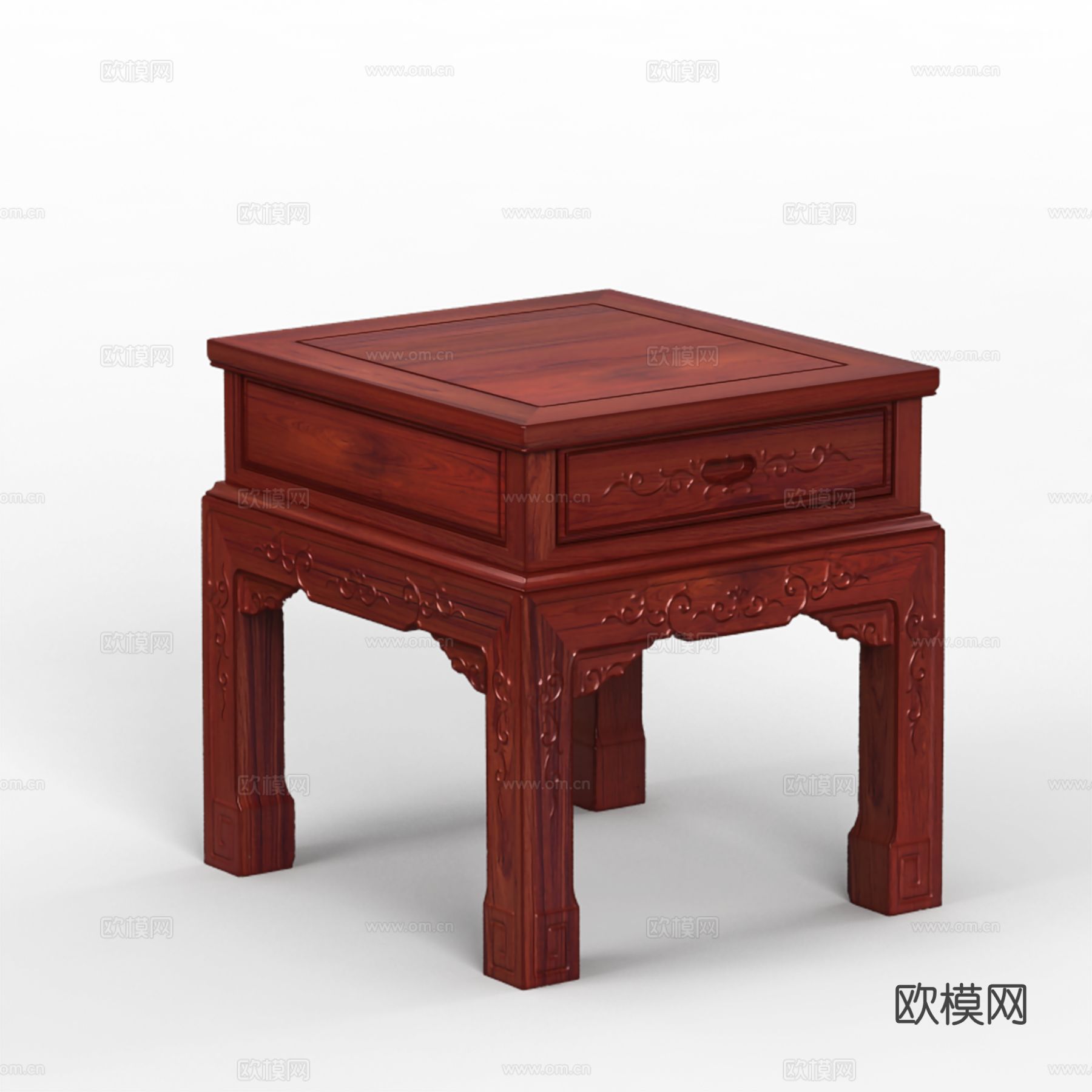 中式小茶几 雕花造型  实木红木3d模型