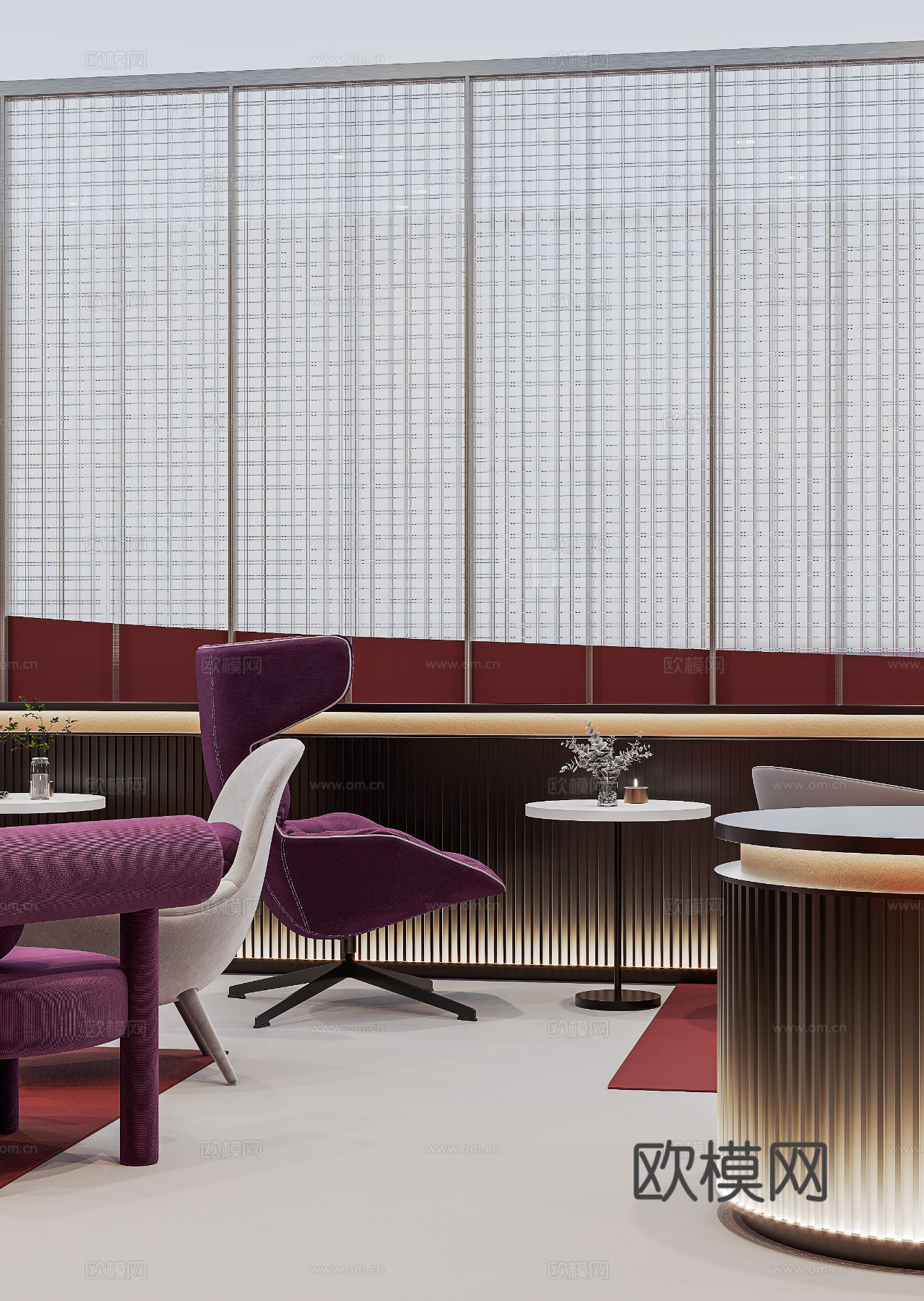 意式现代轻奢卧室 书房 展厅设计效果图下载（渲染图7）