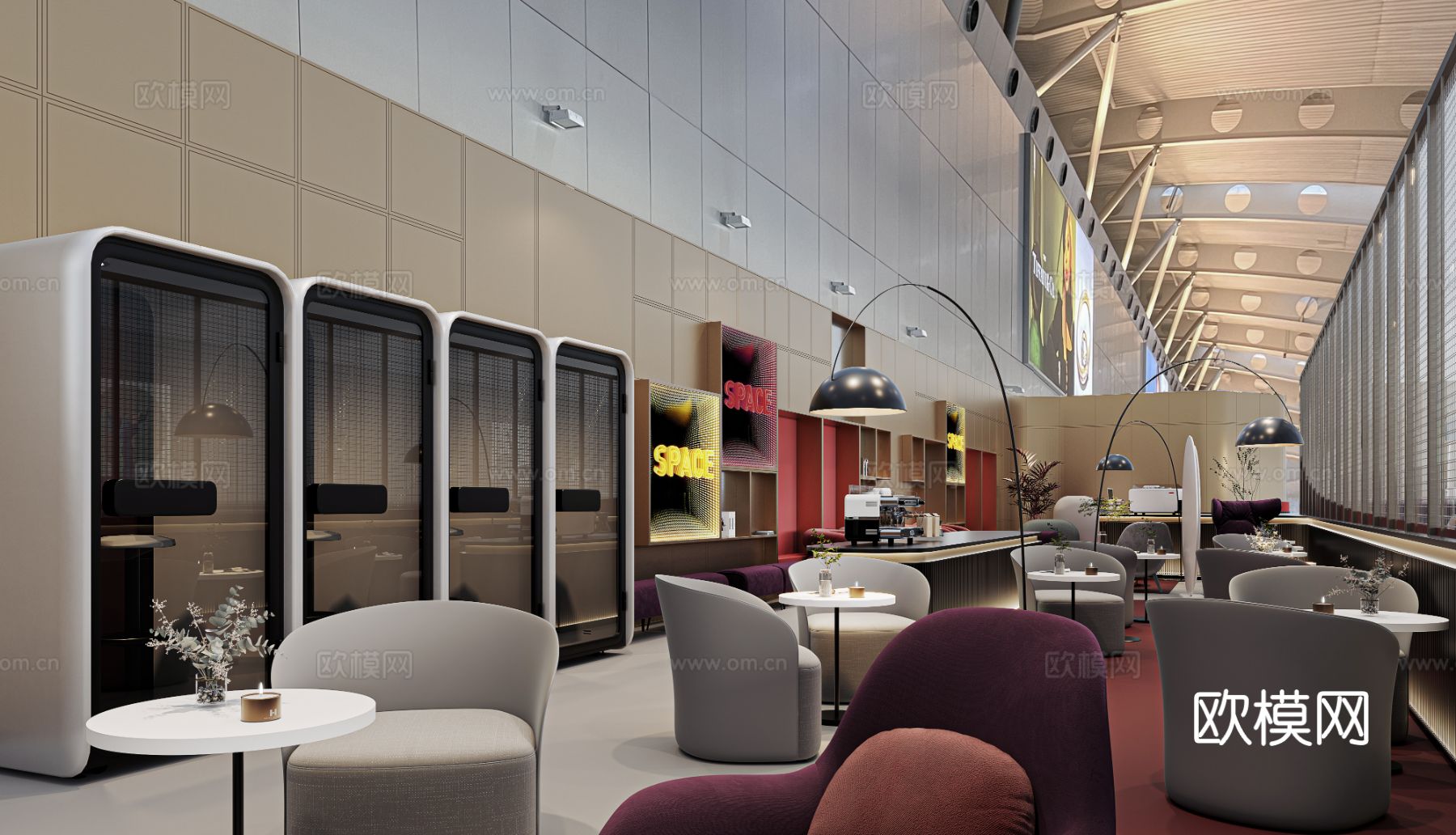 意式现代轻奢卧室 书房 展厅设计效果图下载（渲染图8）