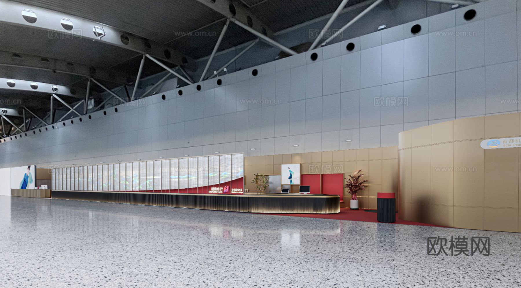 意式现代轻奢卧室 书房 展厅设计效果图下载（渲染图3）