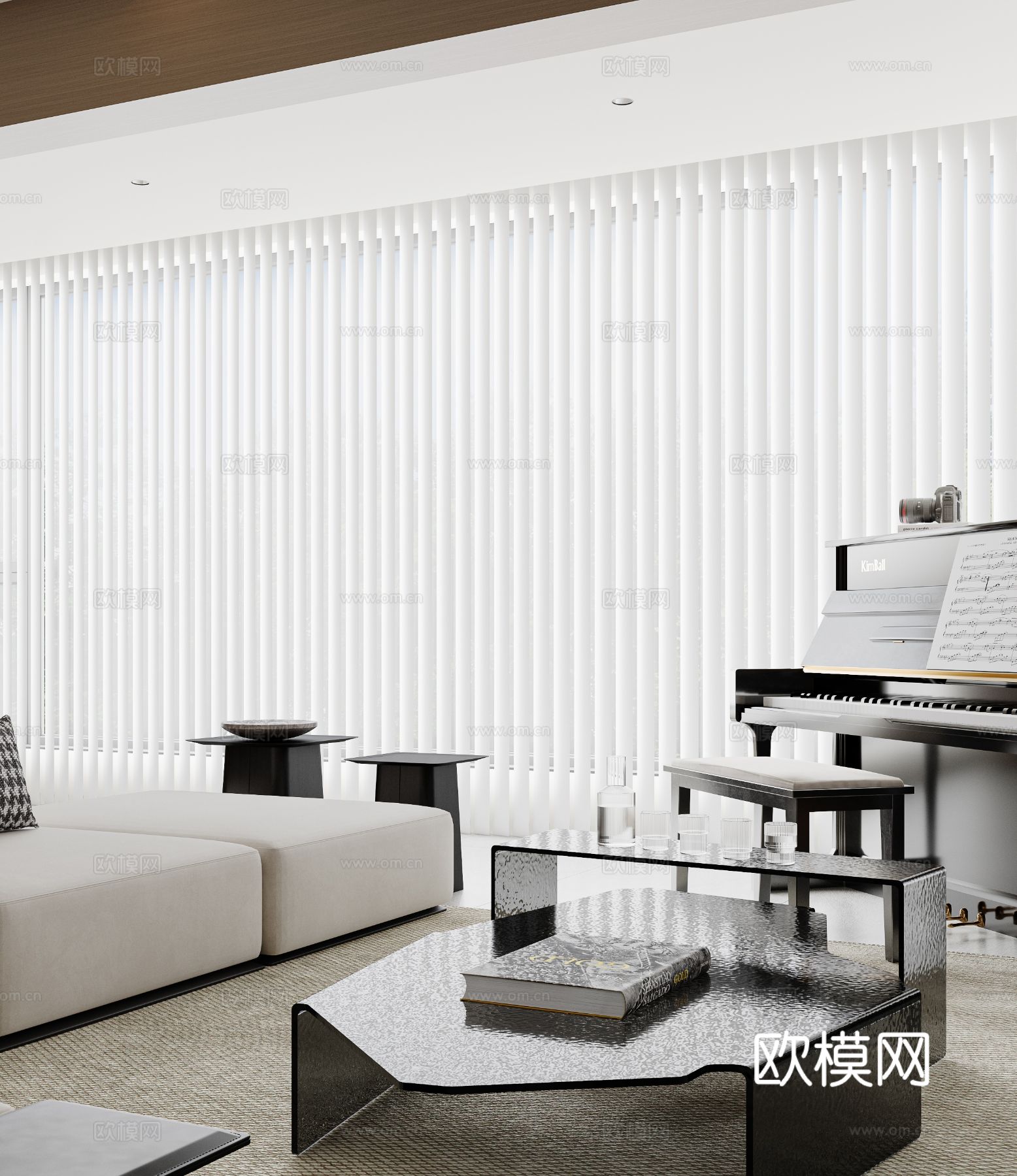 意式现代家装大平层效果图 客厅卧室效果图下载（渲染图8）