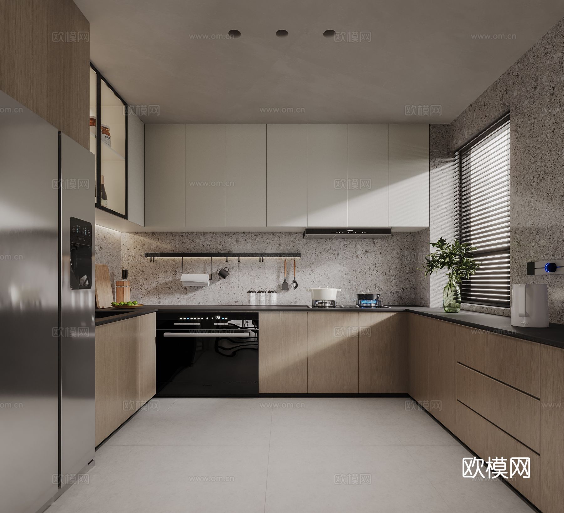 意式现代家装大平层效果图 客厅卧室效果图下载（渲染图7）