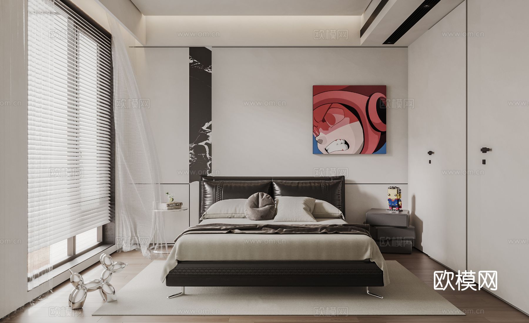 意式现代家装大平层效果图 客厅卧室效果图下载（渲染图8）