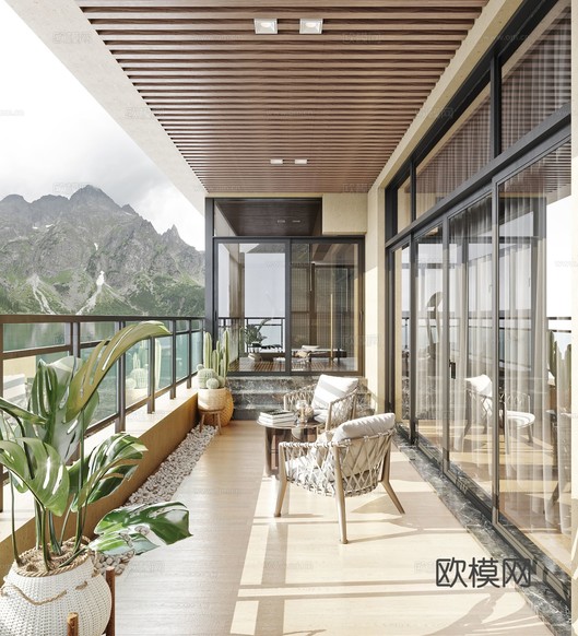 意式現(xiàn)代輕奢大平層空間設計效果圖下載(渲染圖7)