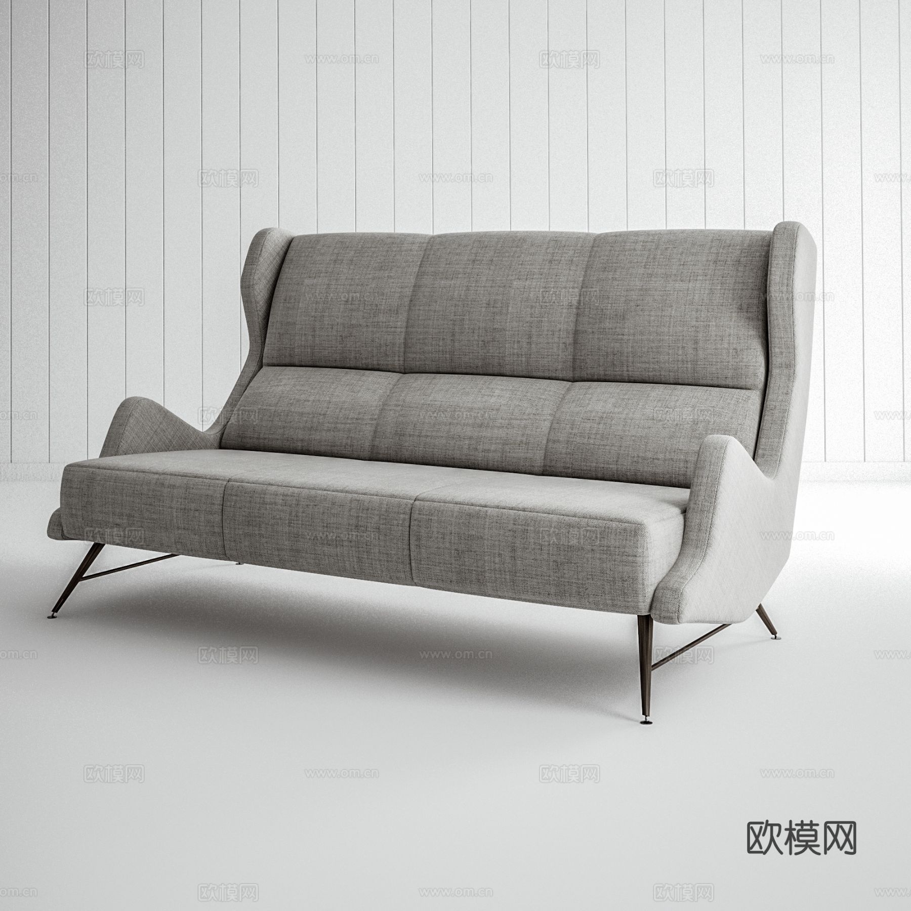 现代三人沙发3d模型