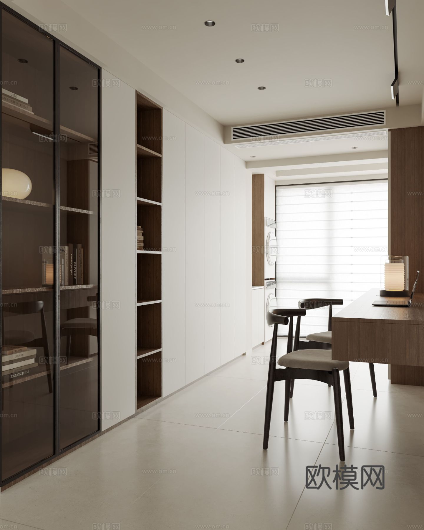 中古风家装客厅 卧室效果图下载（渲染图4）