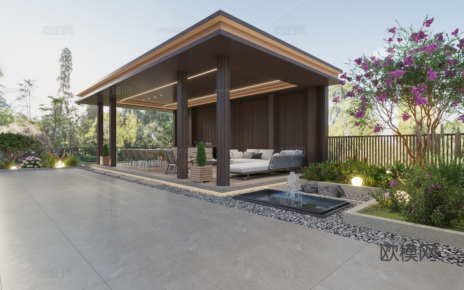 宋式新中式大平层家装风格效果图下载（渲染图10）