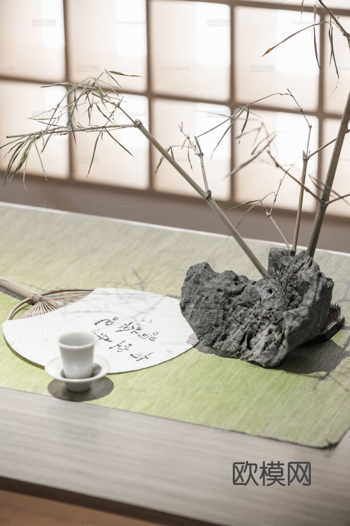 新中式茶室 餐厅效果图下载（渲染图2）